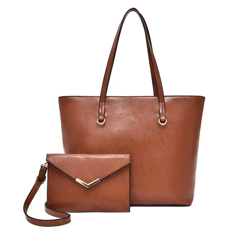 

Simple WOMEN'S Bag Fashion Large Capacity Shoulder Bag/ Hand Bag Large Bag Korean-style Two-Piece Set Different Size Bags