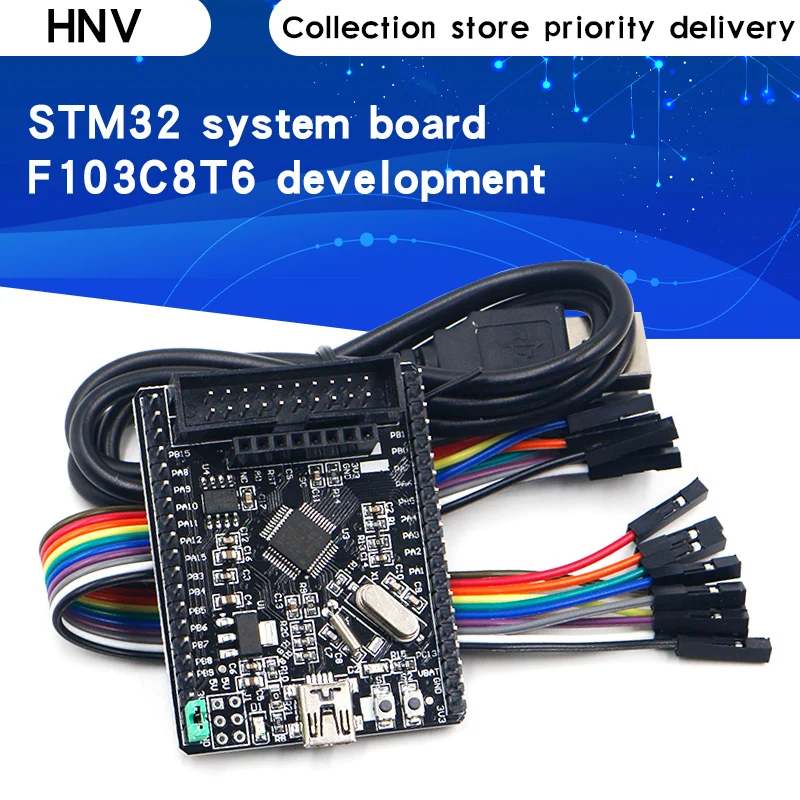 Системная плата HNV STM32F103C8T6 stm32f103 stm32f1 STM32 обучающая оценочный комплект макетная |