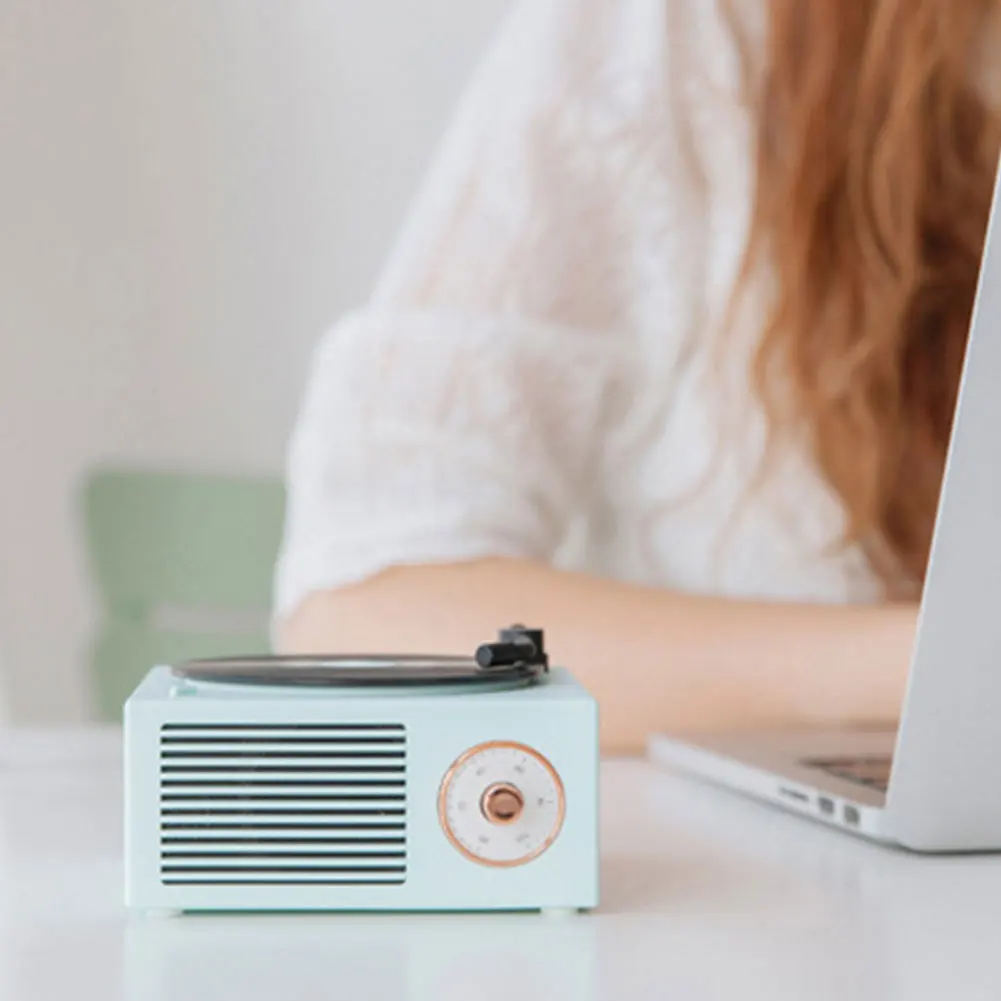 Green Настольный usb зарядка ретро Bluetooth динамик милый MP3 портативный беспроводной стерео Поддержка карты подарок аудио Музыка Встроенный микрофон мини - Цвет: Green