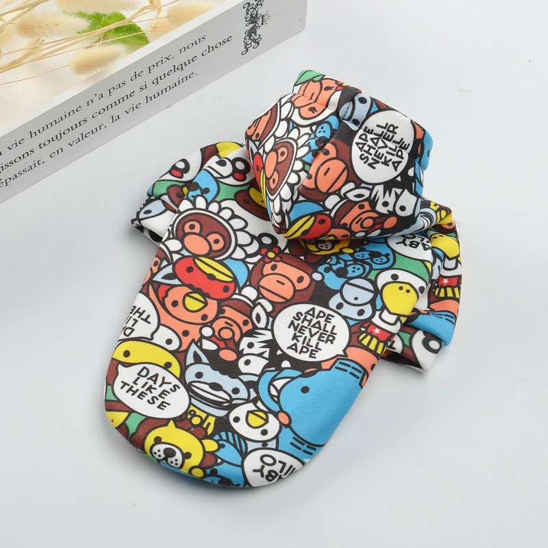 

Pet Dogs Hoodie Coat Animal Printed Puppy Clothes For Small Medium Dog Teddy French Bulldog Winter Dog Clothes ropa para perro