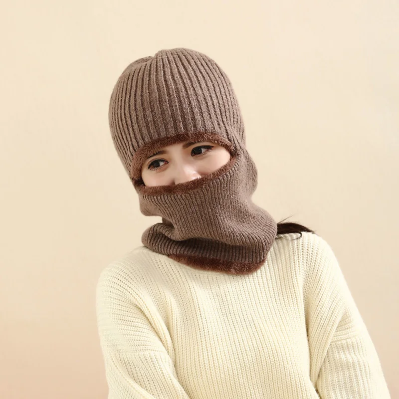 

Men Women Winter Windproof Full Face Mask Knitted Warm Bicycle Riding Cap Hat Soft Warm And Comfortable Fabric