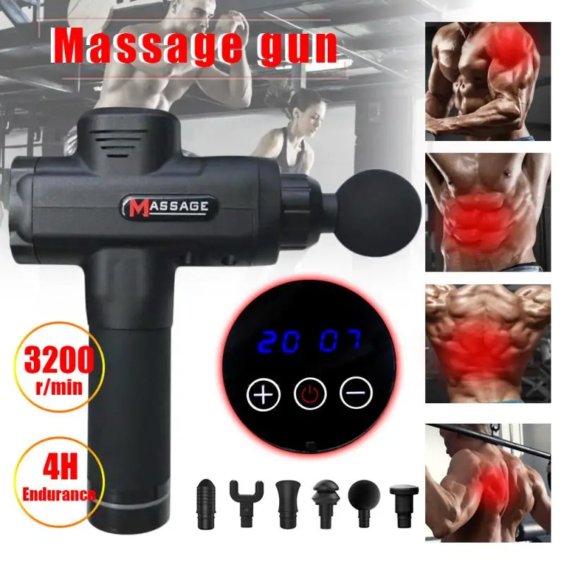 

LCD Touch Screen Fascia Gun Muscle Groups Relaxation Fitness Massager Release Tension Ease Sore Deep Massage Health Care Device