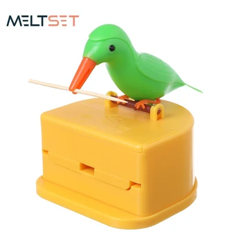 

Creative Toothpick Box Cute Bird peck Automatic Toothpick Holder Storage Box Press-type Toothpick Dispenser Container Home Decor