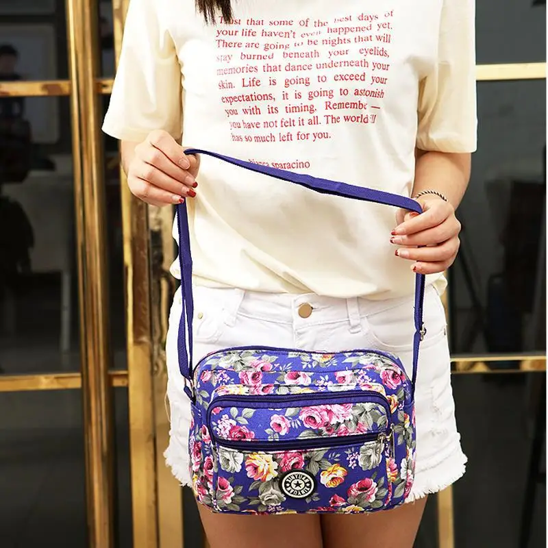 

Korean Business Money Bag Female Messenger Multilayer Version 2019 New Style Canvas Printed Bag Multi-Compartment
