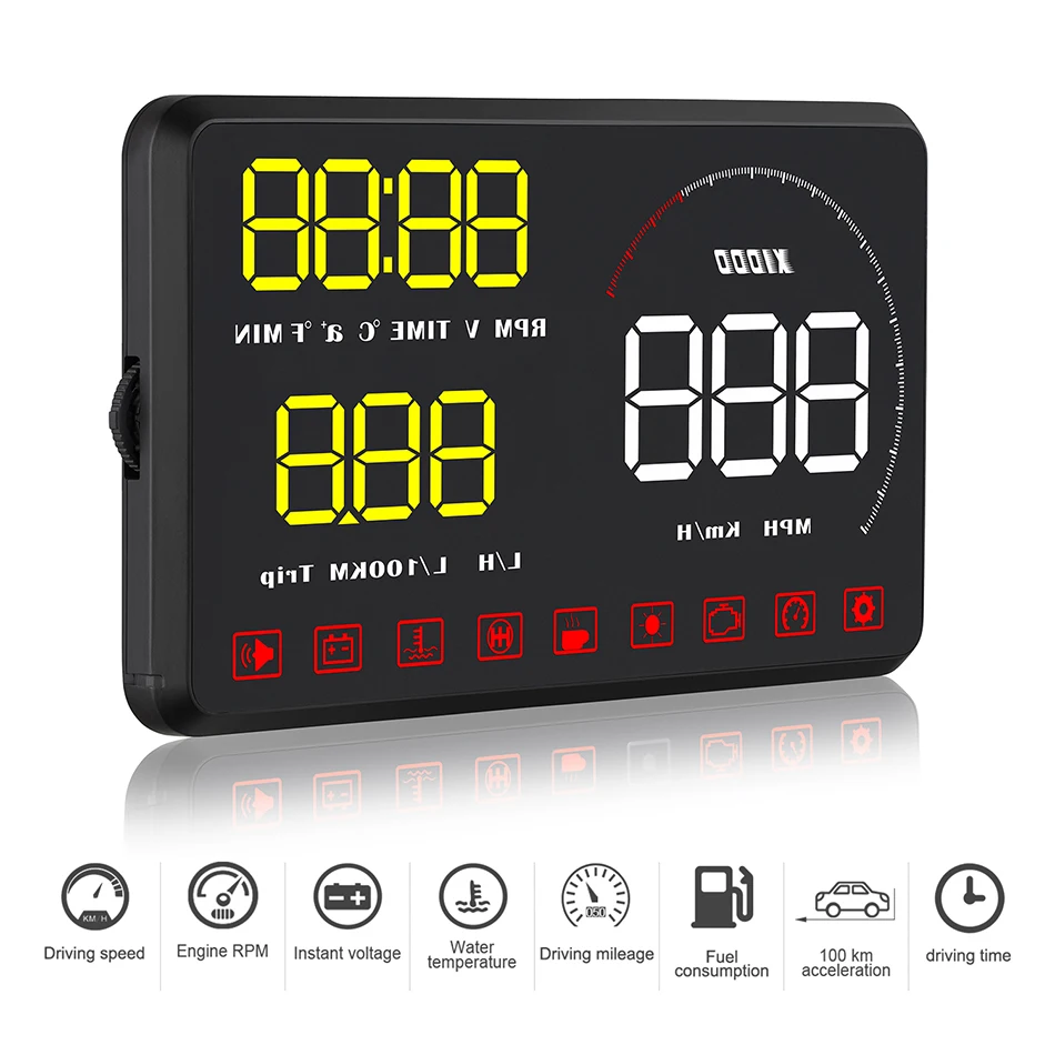 A9 Автомобильная головка OBD2 автомобильный HUD Дисплей высокой яркости светодиодный цветной экран OBD2 код неисправности устранение автомобильной