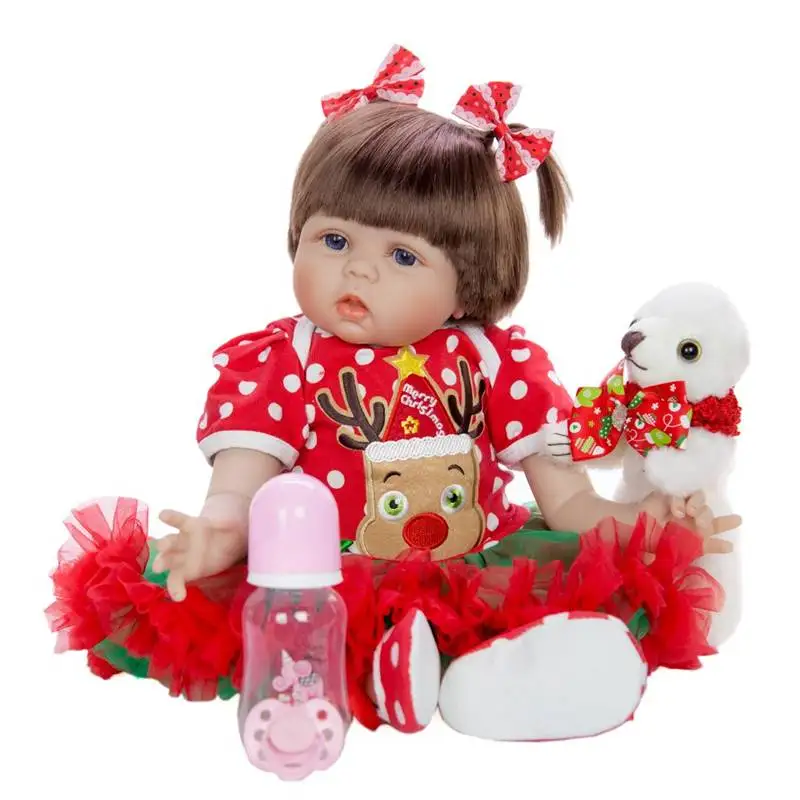 KEIUMI 55cm Silicone Soft Handmade Reborn Baby Doll Princess Newborn Lifelike Toy Baby Dolls Children Birthday Christmas Gifts