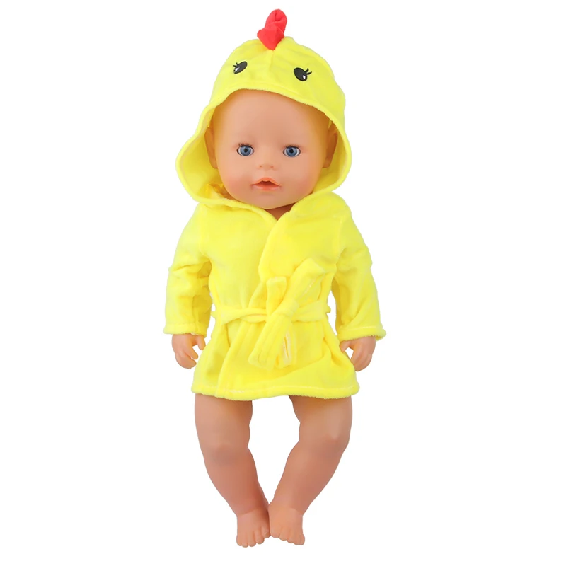 Vibrant Cartoon Animal Bathrobe for Dolls - Cute Baby Gift Accessory
