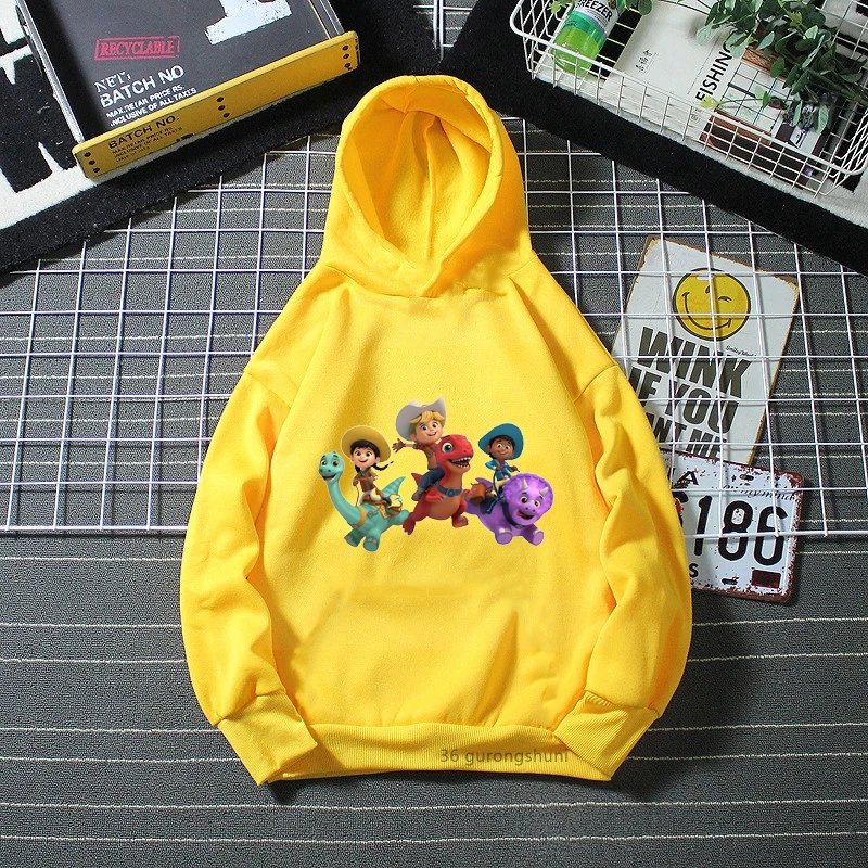 New Hot Sale Boys Hoodies Funny Dino Ranch Cartoon Printed Kids Hoodies Fashion Sweatshirt Jacket Cute Kids Hoodies wholesale