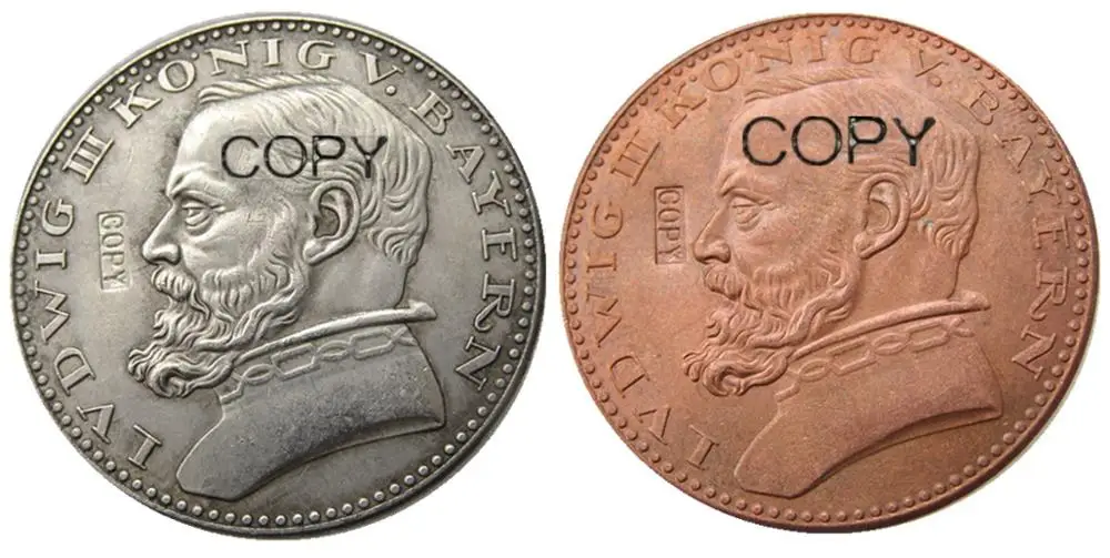 Немецкая медная/Посеребренная монета 1913 CU Pattern 5 Mark немецкая версия ST bavery Ludwig III
