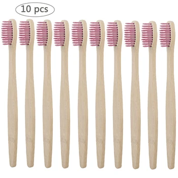

10pcs/set Bamboo Tooth Brushes Soft Bristles Oral Care Travel Toothbrush Protect Gums Eco-friendly Brushes for Adult Chridren