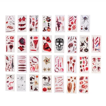 

30 Pcs Tattoo Sticker Prime High Quality Durable Sturdy Fake Scar Sticker Tattoo Decals Tattoo Sticker for Party Halloween
