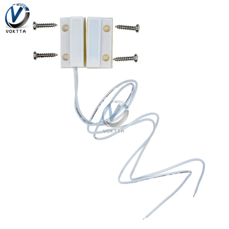 

1 Pair MC-38 Wired Door Window Sensor detector Magnetic Switch Normally Opened Home Security Alarm System Detector