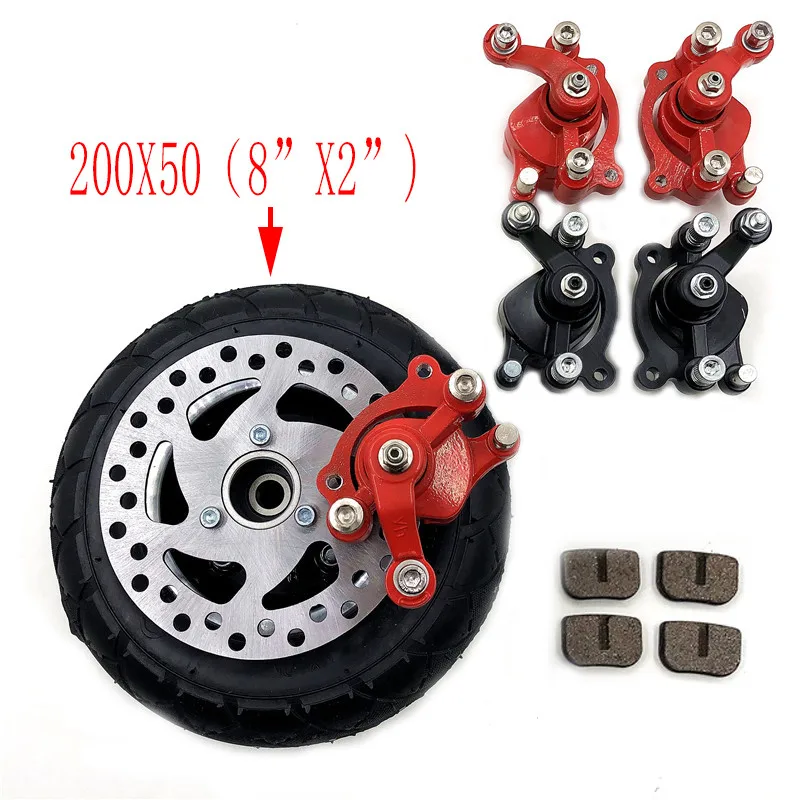 

NEW 8" Electric Scooter Tyre With Wheel Hub with Brake disc 200x50 Inflation Tyre&inner tube Electric Vehicle Aluminium tire