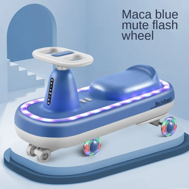 Children Take Scooter Mute Music Lights Flashing Round Children Walk Car Twisting, Children Car Balance Of Children Doki Toy 4