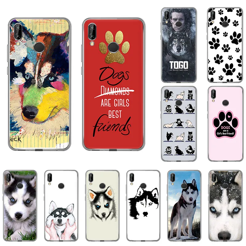 Мягкий силиконовый чехол из ТПУ для телефона Huawei Nova5T Y5 Siberian Husky cute dog for honor 20 9X 10 8S 8a