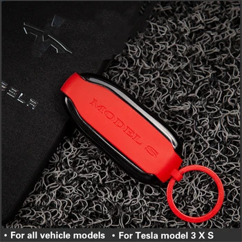 

For Tesla Model S X 3 Car Key Case Cover ModelS ModelX Model3 for Tesla Model 3 Protector Keychain Black 2020 Car Accessories