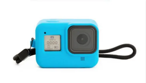 Защитный чехол для GoPro Hero 8 черный мягкий силиконовый чехол для Gopro 8 пленка из закаленного стекла аксессуары для камеры - Цвет: Синий цвет