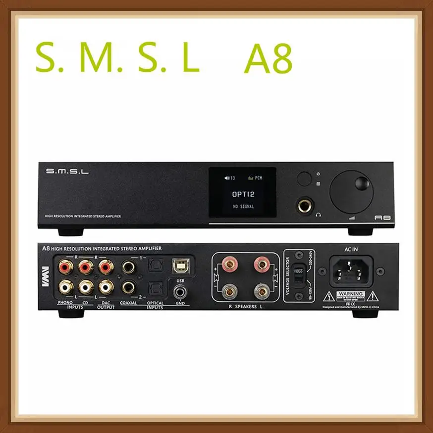 SMSL A8 XMOS решение и лед мощность 125Wx2 модуль PCM 768khz DSD512 HIFI аудио цифровой усилитель мощности DAC USB AMP