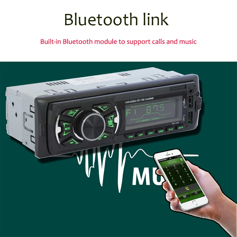 Авторадио поддерживает TF карты мультимедиа двойной USB Bluetooth рулевое колесо управление красочная подсветка ЖК-дисплей FM Hands-free 32G