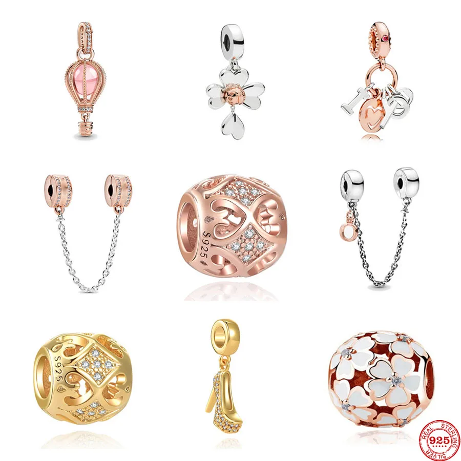 Новые розовые золотые шарики I love You Safety DIY изящные бусины подходят для