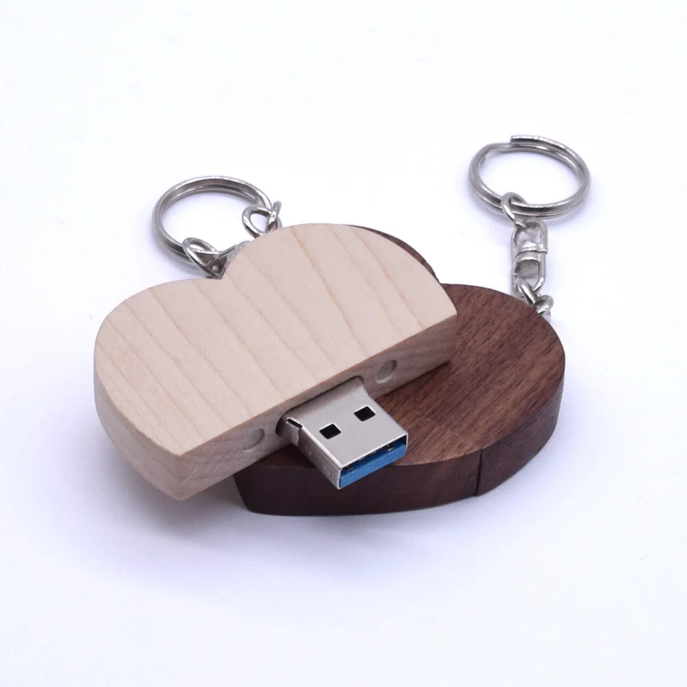 Деревянная флэш-память в виде сердца USB 3 0 8 ГБ 16 32 64 подарочная ручка для свадебной