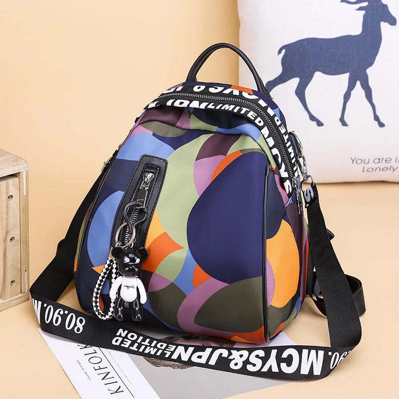 

Backpack Women's 2019 New Style Korean-style Oxford Cloth Versitile Fashion School Bag Single Shoulder Dual Purpose Backpack Can