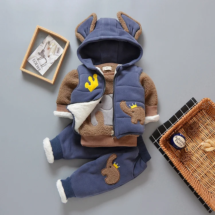 Najtaniej Dziewczyny chłopcy odzież zestaw jesień zima bluzy + kamizelki + spodnie dla dzieci 3 sztuk dzieci Sport garnitur dziewczyny odzież zestawy z kapturem płaszcz garnitury