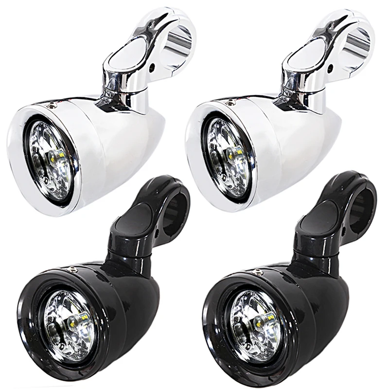 4.5" LED Auxiliary Fog Passing Lights Housing Bucket For Harley Electra Glide Accessories 4 5