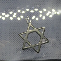 Solid  Pure Titanium Cross Star Chain Necklace Pendant 2