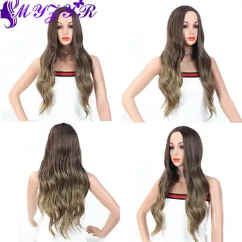

ZYR 26inches Long Body Wave Synthetic Wig For Women High Temperature Heat Resistant Synthetic Fiber Hair