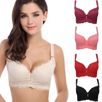 

Women Lace Bralette Crop Top Underwear Sexy Lingerie Push Up Brassiere Girl Bra Lace Breathable Gathered Bra Female