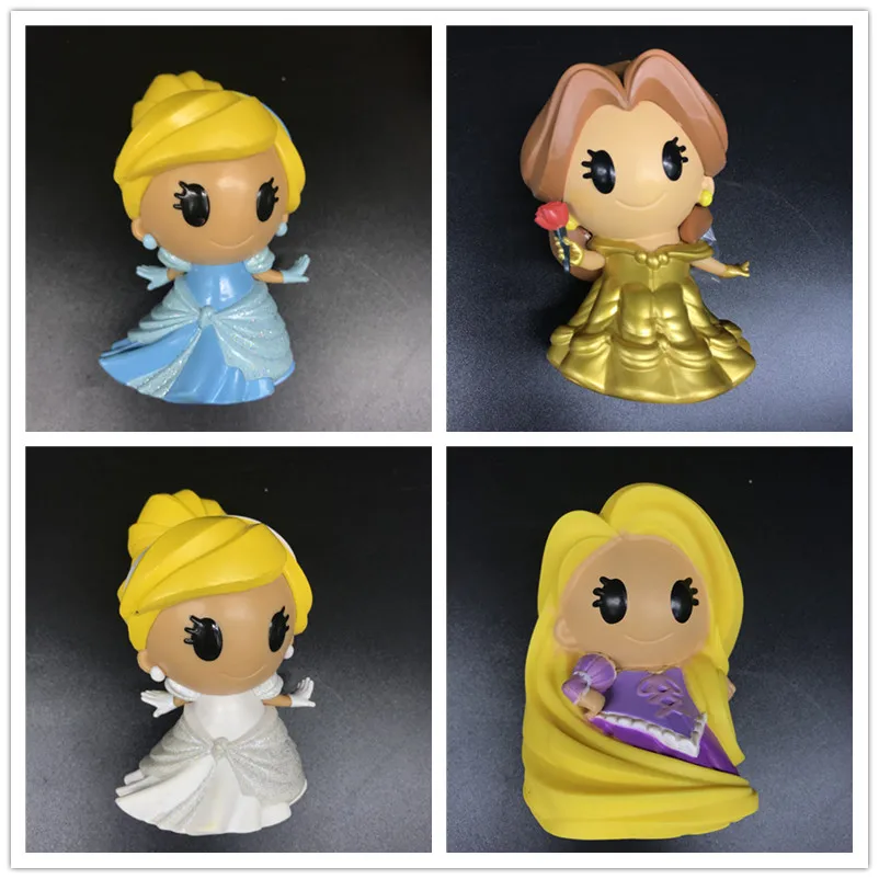 

BELLE Princess /Rapunzel Princess Cinderella Q version Figure doll model Toy Vinyl Action Figures Collectible Model Toy