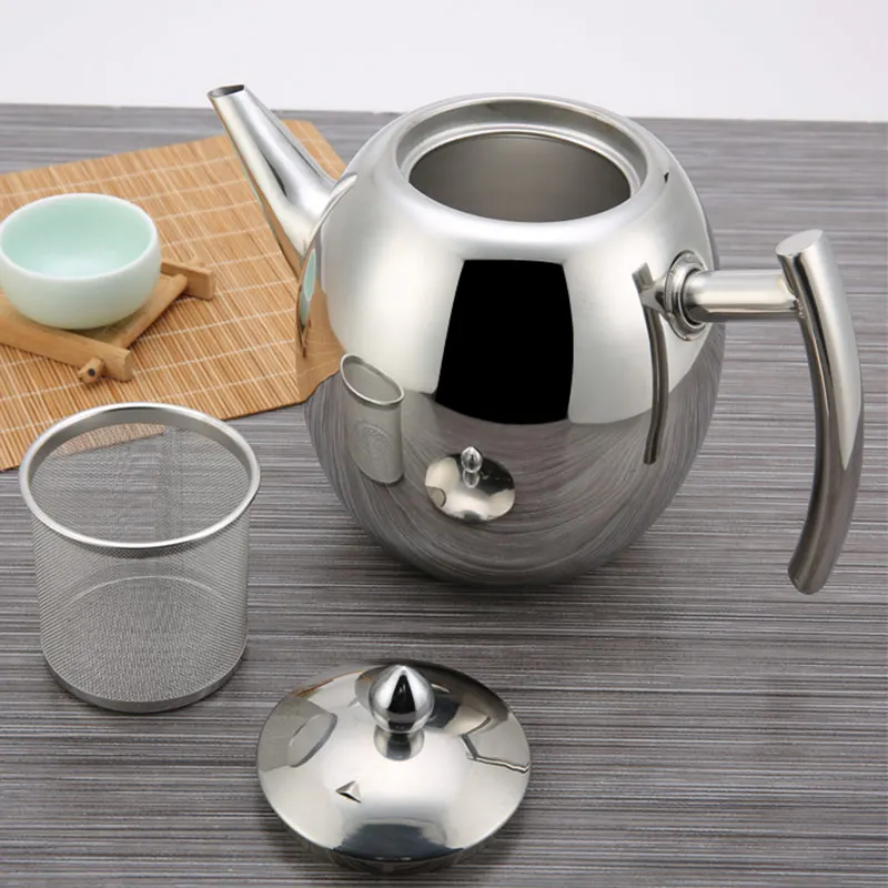 Hot 1.5L Stainless Steel Coffee Kettle Teapot Tea Cold Water Pot with Strainer Home Tools D6 |