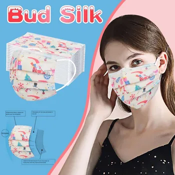 

Disposable Face Mask Industrial Adult Christmas Mask Printed Disposable Masks 3 Filter In Stock Dust-proof for Men Women Fashion