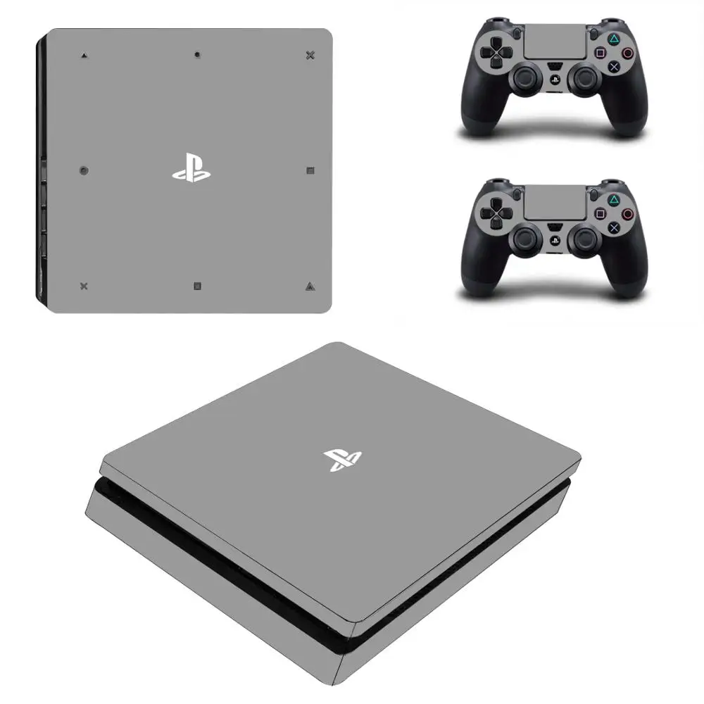 Чистый белый серый желтый цвет PS4 тонкий стикер кожи для Sony PlayStation 4 консоль и