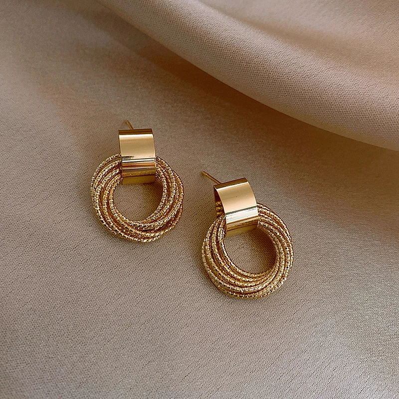 Gold Earrings Design | Circle Earrings