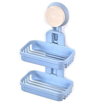 

Double Layer Soap Dish Suction Cup Soap Holder, Strong Sponge Holder for Shower, Bathroom, Tub and Kitchen Sink, Drill-Free, Rem