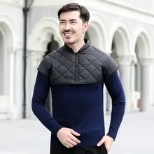 Мужская осенне-зимняя жилетка с наплечным подплечником, Мужская черная пуховая болеро, короткая жилетка с наплечным подкладом Weskit для мужчин, легкая куртка