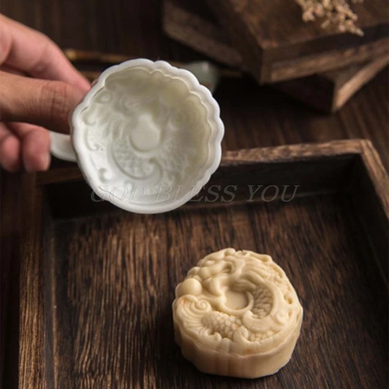 Праздник середины осени 50 г Mooncake плесень 3D облака цветы дизайн печенья штамп DIY