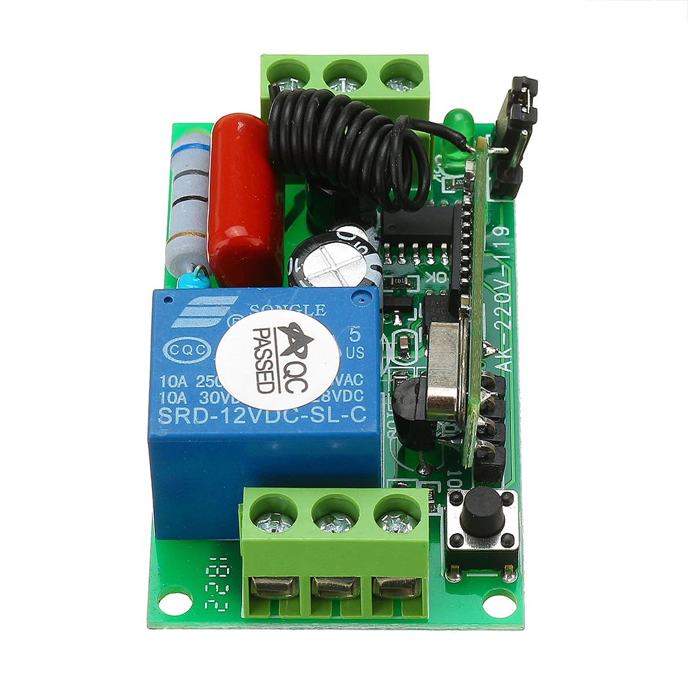 Беспроводной переключатель дистанционного управления AC220V 1 канал 10 А 315 МГц 433