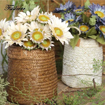 

FSISLOVER Storage Baskets Handmade Seagrass Baskets Wicker Hanging Flower Pot Baskets Storage panier osier basket for toys
