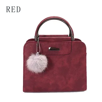 

Pu Hangbags Women High Quality Hairball Handbag Lady's Fashion Shoulder Messenger Bag Luxury Bags Bolsa Feminina