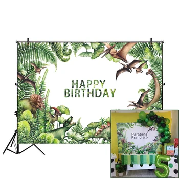 

Customize Jurassic World Dinosaur Party Background for Photo Photography Backdrop Newborn Happy Birthday Theme Decoration