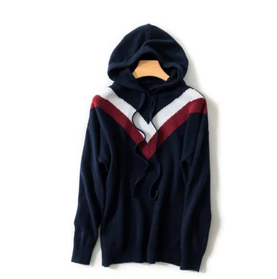 New Thick Cashmere Hoodies Sweatshirts Women Loose Hooded Pullover Female Cover Color Wool knitted Jacket Women's Clothing