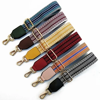 

1PC Cotton Fabric Stripe Strap Chic Belt Replacement Adjustable Shoulder Bag Wide Strap Belt DIY Lady Handbag Handle Belt