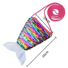 Сумка через плечо с рыбьим хвостом для девочек, Повседневная сумка на плечо с блестками для монет, K-BEST