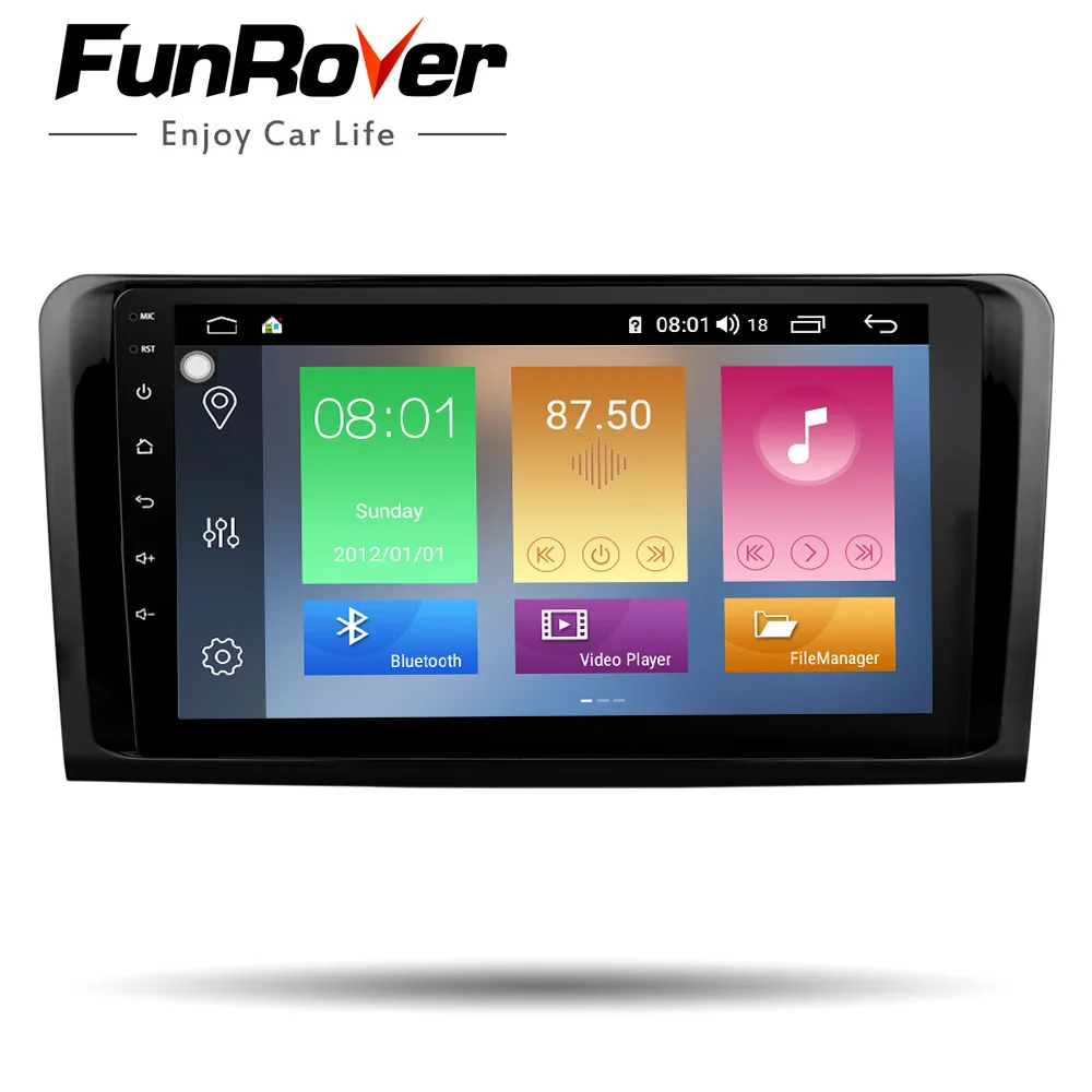 FUNROVER Android 9,0 автомобильный Радио мультимедийный плеер gps Navi для Mercedes Benz ML ML350 W164 GL X164 ML320 ML280 GL350 GL450 без dvd