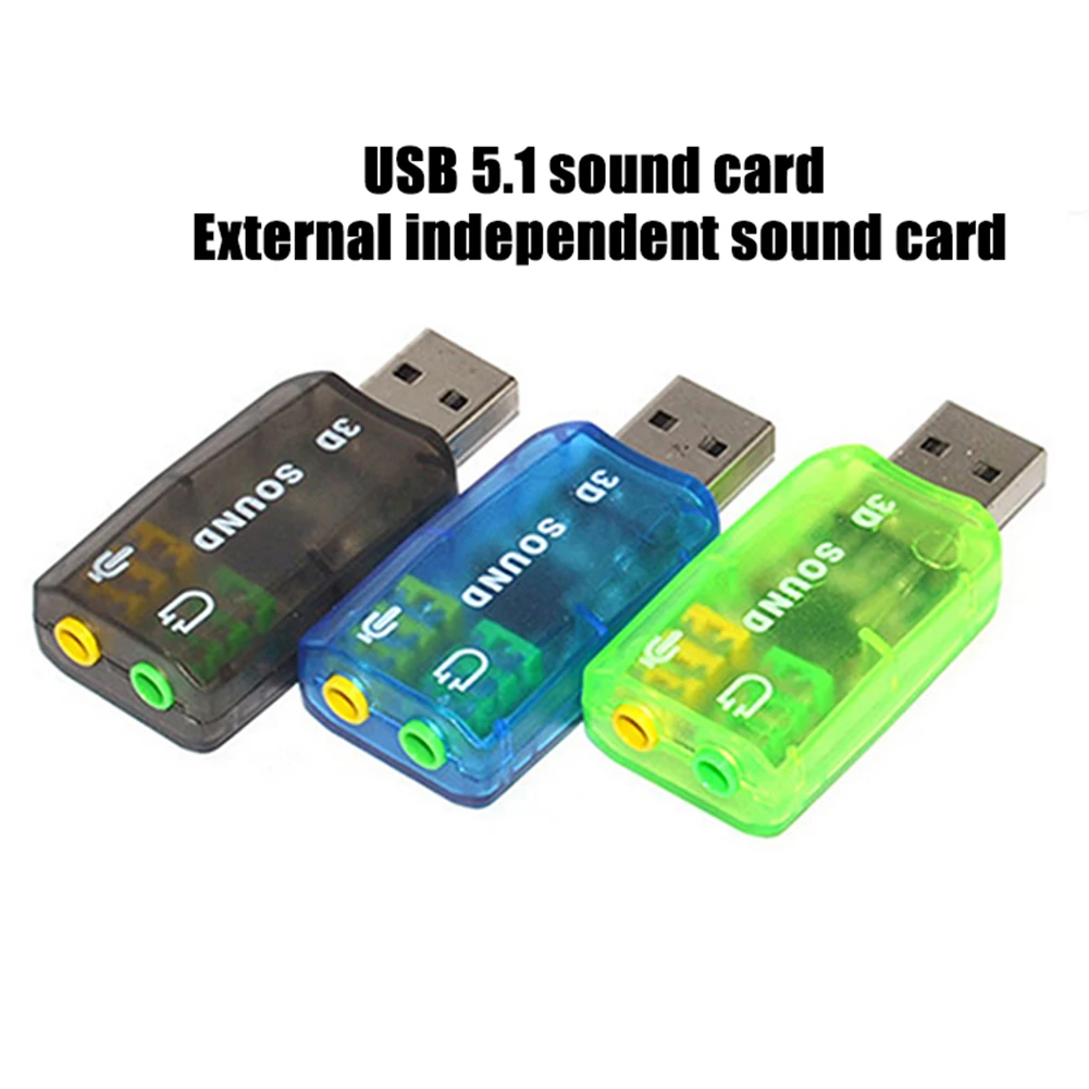 Внешняя звуковая карта USB адаптер аудио 5 1 Виртуальный 3D для 3 мм микрофона