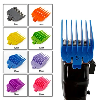 

8Pcs/set colorful limiting comb Professional Cutting Guide Comb Hair Clipper Limit Comb 3/6/10/13/16/19/22/25mm OPP bag