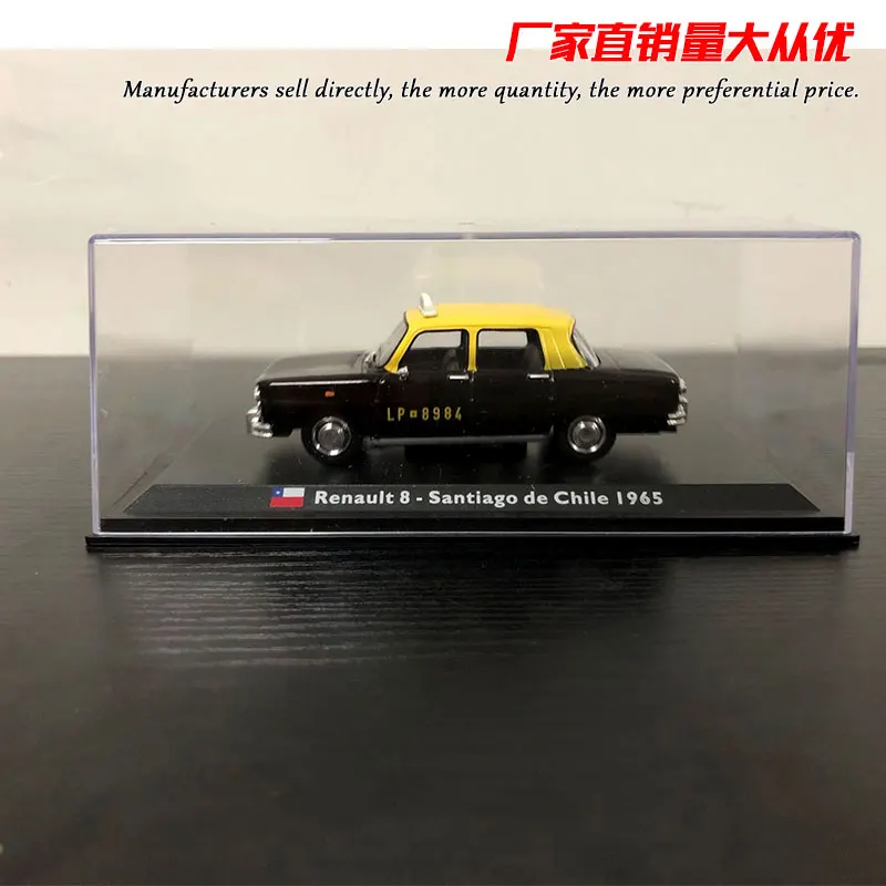 LEO 1/43 масштабная модель автомобиля игрушки Renault 8 Chile 1965 такси автомобиль из литого металла модель игрушка для коллекции, подарок, украшение - Color: Black
